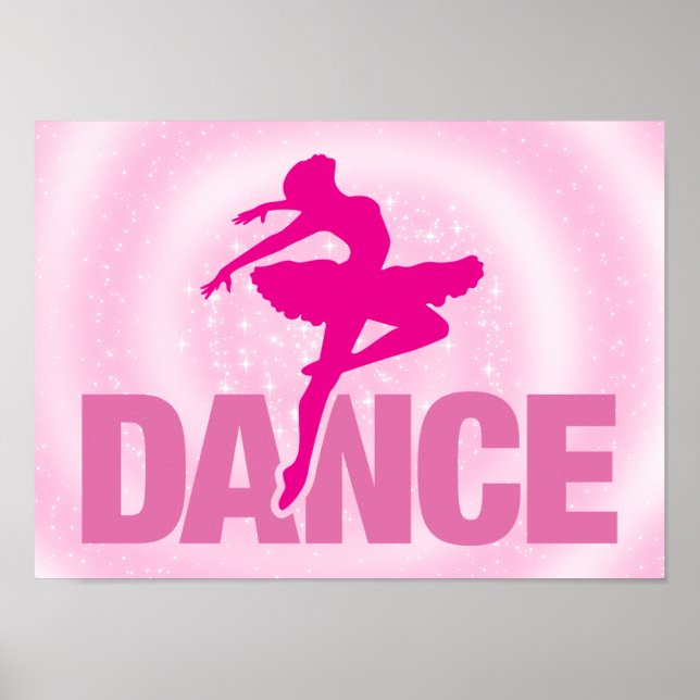 Poster Chaud rose Ballerina Dance Étincelle (Devant)