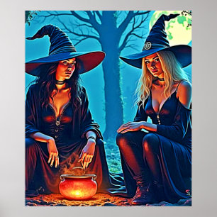 Poster Chaudière ensorcelée des sorcières mystiques
