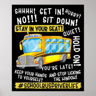 Poster Chauffeur De Bus Vie Dernière Journée De L'Enseign