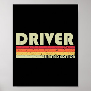 Poster Chauffeur Drôle Titre de l'emploi Profession Trava