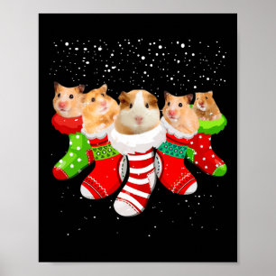 Poster Chaussettes De Noël Hamster Drôle Cadeaux De Noël 
