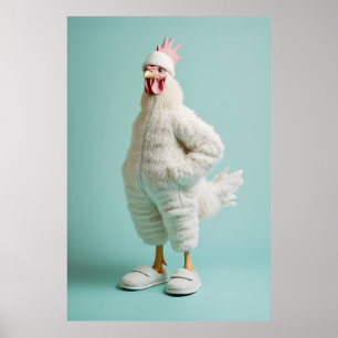 Poster Chaussons Anthropomorphes Cosy De Fer De Poulet