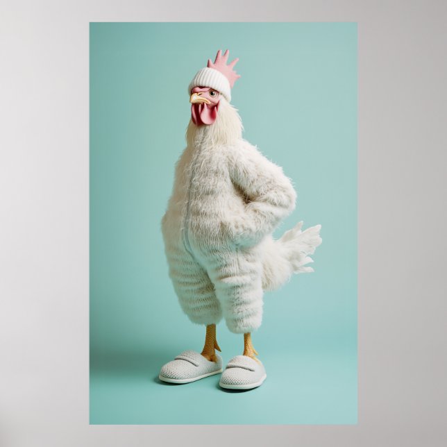Poster Chaussons Anthropomorphes Cosy De Fer De Poulet (Devant)
