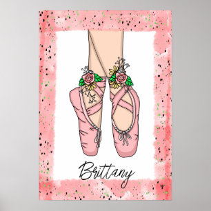 Poster Chaussons de ballet d’art mural pour filles person