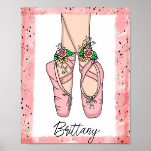 Poster Chaussons de ballet d’art mural pour filles person