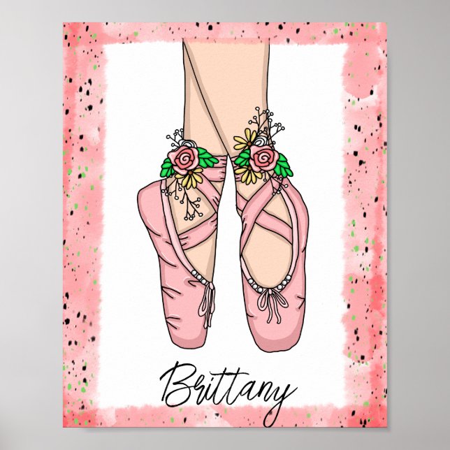 Poster Chaussons de ballet d’art mural pour filles person (Devant)