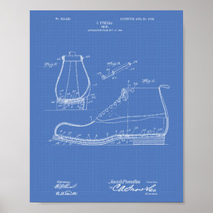 Poster Chaussure 1906 Brevet Art Plan directeur