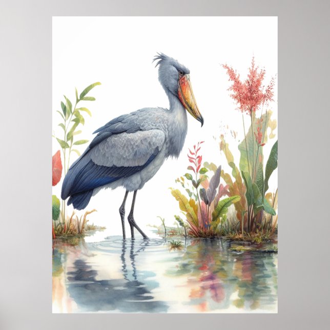 Poster Chaussure Bouche Aquarelle peinture (Devant)