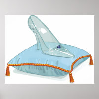 Chaussure En Verre Sur Un Coussin