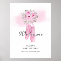 Chaussures Ballerina Rose Floral Baby shower d'acc