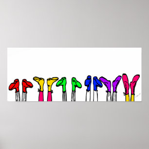 Poster Chaussures colorées à l'ancienne