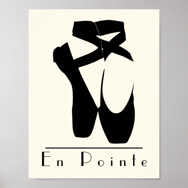 Poster Chaussures de Ballet Noir En Pointe (Devant)