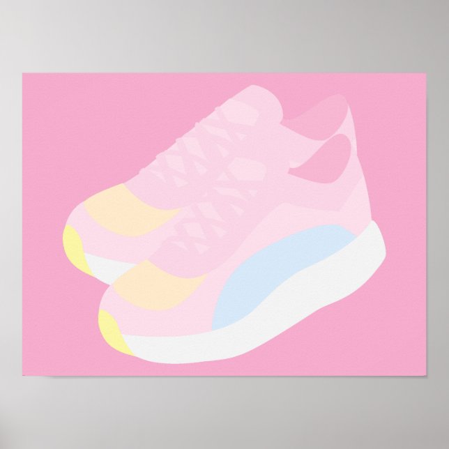 Poster Chaussures de course roses (Devant)