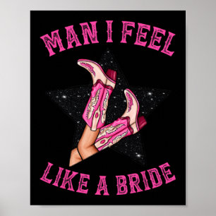 Poster Chaussures de cowgirl roses Demoiselle d'honneur J