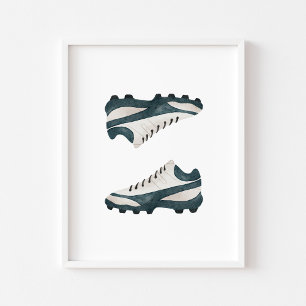 poster chaussures de football aquarelle