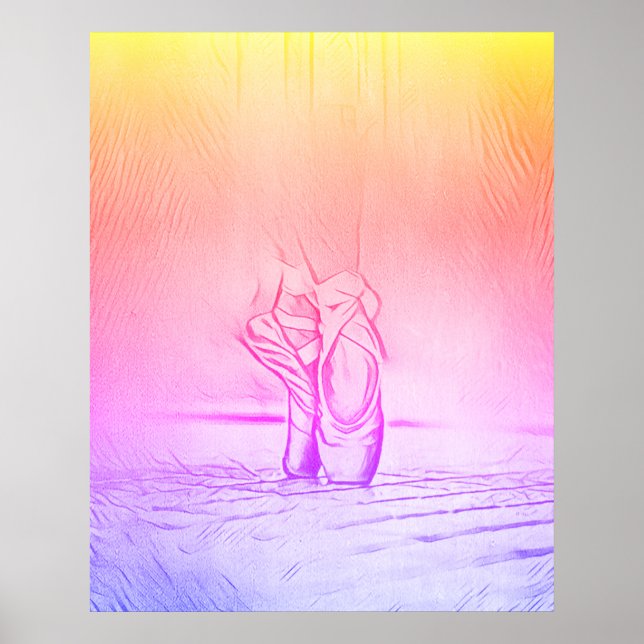 Poster Chaussures en Ballet Rose Simple et Élégant Arc-en (Devant)