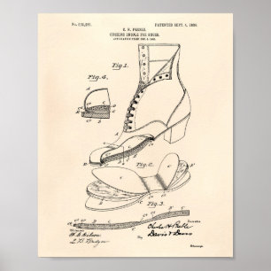 Poster Chaussures Insole Cushion 1906 Brevet Art Vieux Po