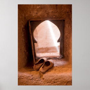 Poster Chaussures marocaines à la fenêtre