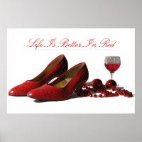 Chaussures Red High Heel et vin rouge