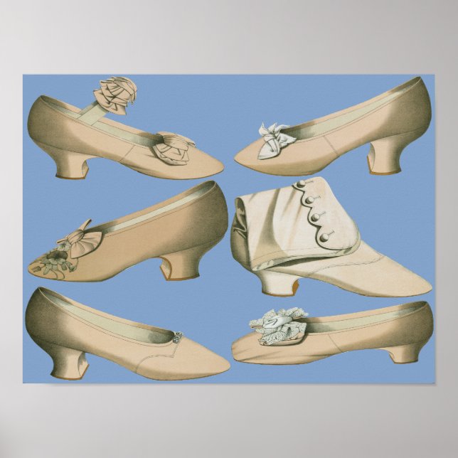 Poster Chaussures Vintages du XIXe siècle (Devant)