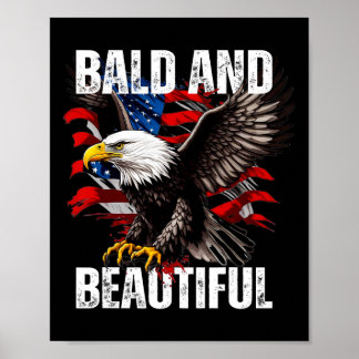 Poster Chauve Et Belle Fête De L'Indépendance Du 4 Juille
