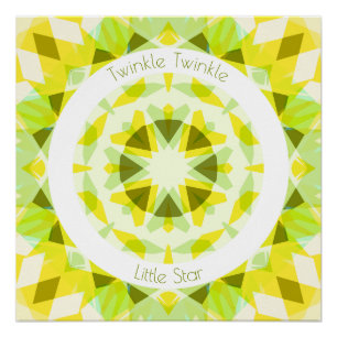 Poster Chaux Jaune Vert Twinkle Petit Étoile Pouponnière