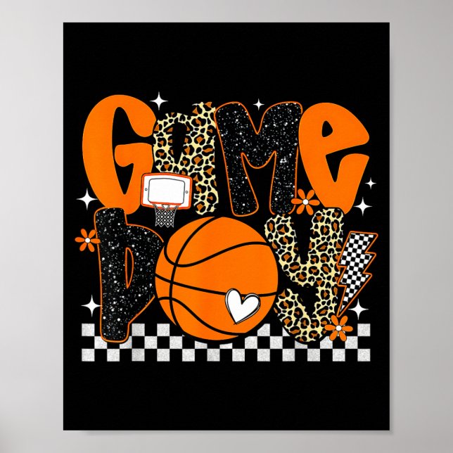 Poster Checkered Game Day Basketball Srts Lover Men Women (Devant)
