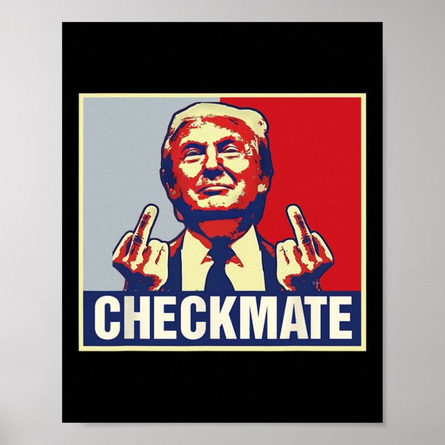 Poster Checkmate Funny Trump 2024 Campagne présidentielle (Devant)