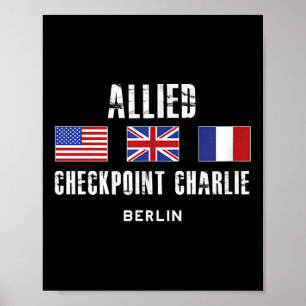 Poster Checkpoint Charlie Guerre froide Berlin Mur Est Al