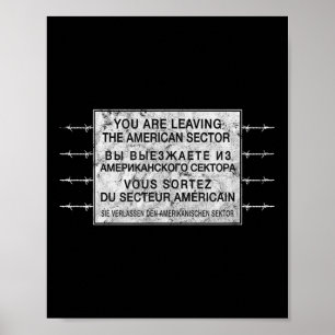 Poster Checkpoint Charlie Guerre froide Berlin Mur Est Al