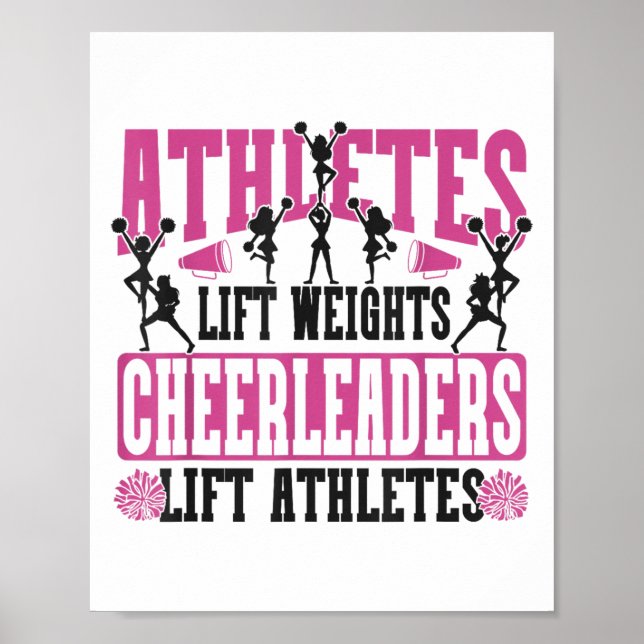 Poster Cheer Cheerleading Athletes Lift Weights Cheerlead (Devant)