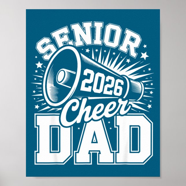 Poster Cheer Class Senior 2026 Proud 2026 Dad Cheerleader (Devant)