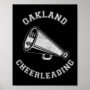 Poster Cheer d'Oakland Distressed Rétro Cheerleader des a