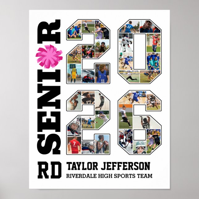 Poster Cheerleading Team Senior 2026 Sports Photo Collage (Devant)