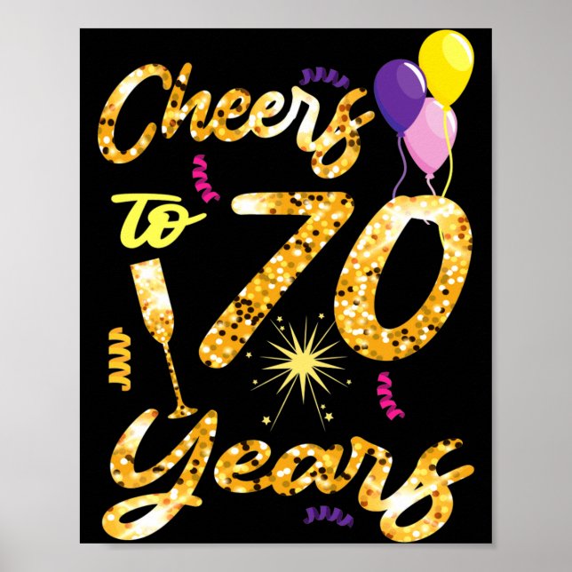 Poster Cheers To 70 Years 1951 70th Birthday Gift  (Devant)