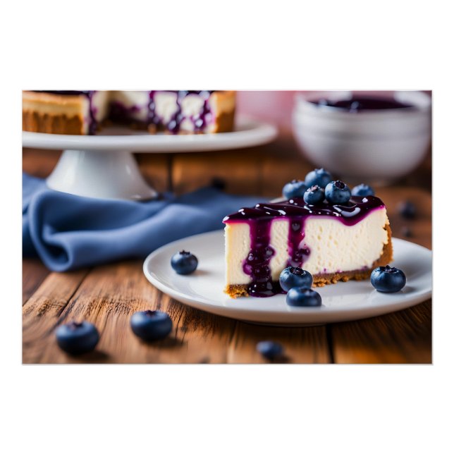 Poster Cheesecake aux bleuets (Devant)