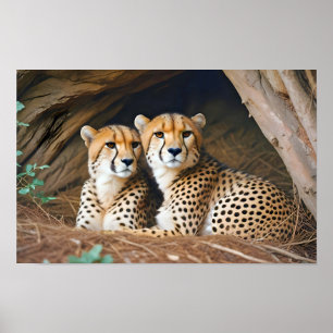Poster Cheetah Animal Nature Faune Affection Soin