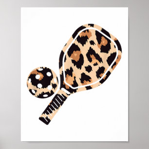 Poster Cheetah Leopard Pickleball Paddleball Sport Maman