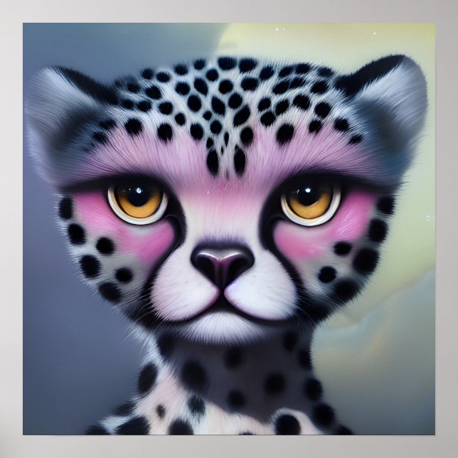 Poster Cheetah Pop Rose Surreal (Devant)