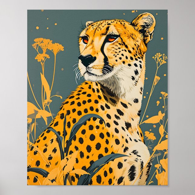Poster Cheetah vintage (Devant)