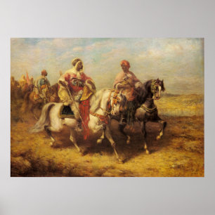Poster Chef arabe d'Adolf Schreyer et son entourage