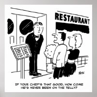 Chef au restaurant Not Bein on Television Cartoon