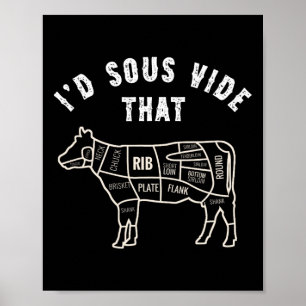 Poster Chef Boucher Cuisinier BBQ Je Sous Vide Cette Vach
