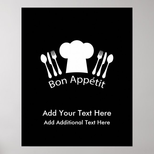 Poster Chef Casquette Cuisine gastronomique (Devant)