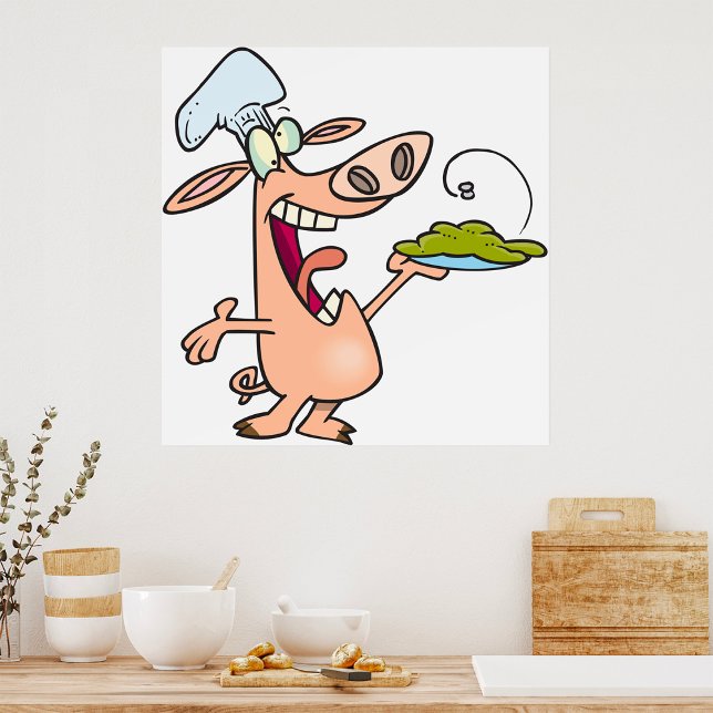 Poster Chef De Cochon Avec Nourriture (Créateur téléchargé)