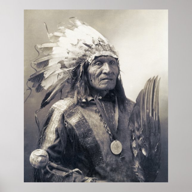 Poster CHEF DE LA NATION SIOUX HE DOG c. 1900 (Devant)
