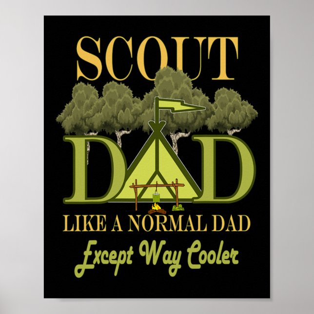 Poster Chef De Scout Papa Camping Scouting Pour Hommes Pè (Devant)