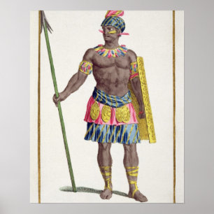 Poster Chef des Honduriens, 1780 (gravure colorée)