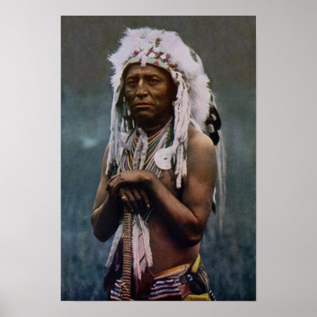 Poster Chef Deux armes White Calf Glacier National Park (Devant)