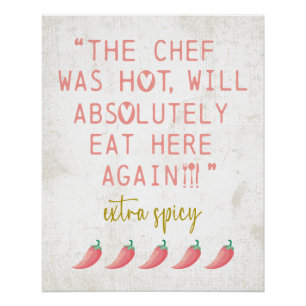 Poster Chef était Hot Funny Cuisine Avis Peppers épicé